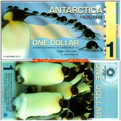 Antarctica - Nam Cực 1 dollars 2011 UNC Polymer