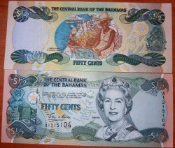 Bahamas 1/2 Dollar ( 50 Cents ) 2001 UNC