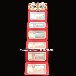 Bao Lì Xì HÌnh Đầu Lân Và Hình Thần Tài 6 Tờ Mã Đáo Thành Công Mông Cổ