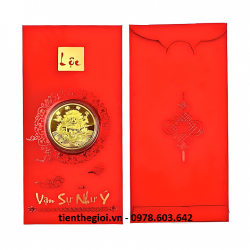 Bao Lì Xì Lộc Đồng Xu Con Rồng Mạ Vàng - SP007130