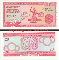 Burundi 20 Francs 2005 UNC