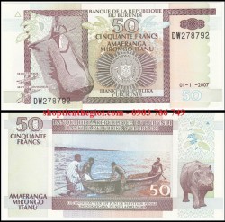 Burundi 50 Francs 2007 UNC