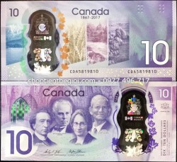 Canada 10 dollar 2017 polyme kỷ niệm UNC