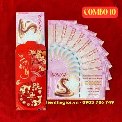 Combo 10 Tiền Lì Xì 1 Triệu Dola Macao Hình Con Rắn - SP005943