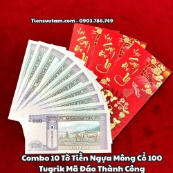 Combo 10 Tờ Tiền Ngựa Mông Cổ 100 Tugrik Mã Đáo Thành Công - SP008283