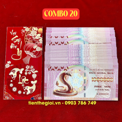 Combo 20 Tiền Lì Xì 1 Triệu Dola Macao Hình Con Rắn - SP005944