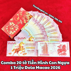 Combo 20 tờ Tiền Hình Con Ngựa 1 Triệu Dola Macao 2026 - SP005944