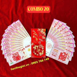 Combo 20 Tờ Tiền lì xì 100 dola macao hình con Rắn 2025 - SP005438