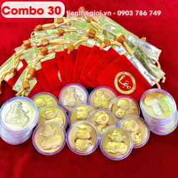 Combo 30 Đồng Xu Hình Con Rắn CUTE Tặng Túi Gấm Lộc - SP005932