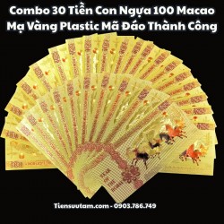 Combo 30 Tiền Con Ngựa 100 Macao Mạ Vàng Plastic Mã Đáo Thành Công - SP005911