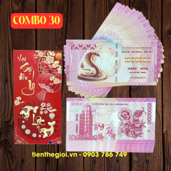 Combo 30 Tiền Lì Xì 1 Triệu Dola Macao Hình Con Rắn - SP005945