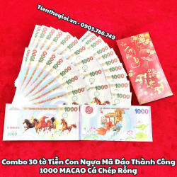 Combo 30 tờ Tiền Con Ngựa Mã Đáo Thành Công 1000 MACAO Cá Chép Rồng - SP008226