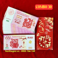 Combo 30 Tờ Tiền lì xì 100 dola macao hình con Rắn 2025 - SP007075