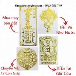 Combo 4 linh phù mua may bán đăt, chuyển vận 12 con giáp, tiền vô như nước, thần tài giữ cửa - SP005366