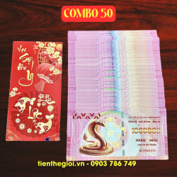 Combo 50 Tiền Lì Xì 1 Triệu Dola Macao Hình Con Rắn - SP005946