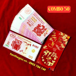 Combo 50 Tờ Tiền lì xì 100 dola macao hình con Rắn 2025 - SP007076