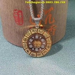 Dây Chuyền Om Mani Mặt 12 Con Giáp Xoay Vòng Bằng Thép Titan Không Gỉ - SP008006