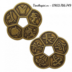 Đồng Xu Hoa Mai Kim Tiền Đồng 5,3cm dày 1,2mm - SP005999