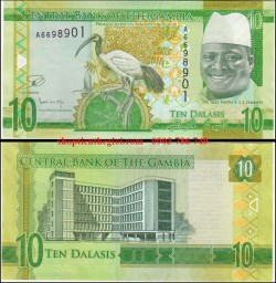 Gambia 10 Dalasis 2015 UNC