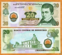 Honduras 20 Lempira 2008 UNC Polyme