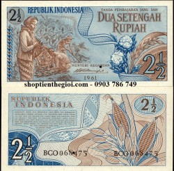 Indonesia 2 1/2 Rupiah 1961 UNC