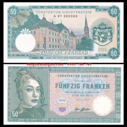 Liechtenstein 50 Franken 2019 UNC Test Note Specimen