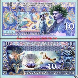 Melanesia và Polynesia 10 dollar 2018 UNC Polyme