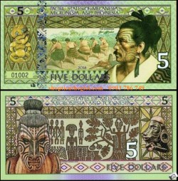 Melanesia và Polynesia 5 dollar 2018 UNC Polyme