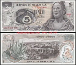 Mexico 5 Pesos 1969 UNC