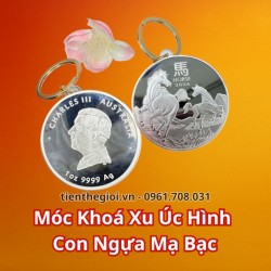 Móc Khóa Xu Úc Hình Con Ngựa Mạ Bạc 2026 - SP008172
