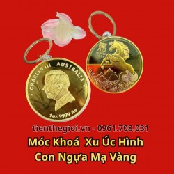 Móc Khóa Xu Úc Hình Con Ngựa Mạ Vàng 2026 - SP008173