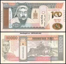 Mongolia - Mông Cổ 10.000 Tugrik 2021 UNC Kỷ niệm 100 năm thành lập nước - SP007529