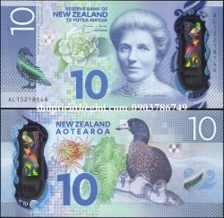 New Zealand 10 dollars 2015 UNC polyme - TT000631