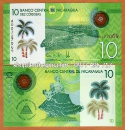 Nicaragua 10 Cordobas 2015 UNC Polymer