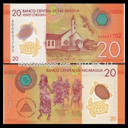 Nicaragua 20 Cordobas 2015 UNC Polymer