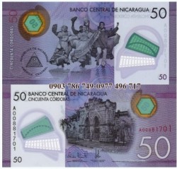 Nicaragua 50 Cordobas 2015 UNC Polymer