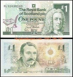 Scotland 1 pound kỷ niệm 100 năm Stevenson 1994 UNC