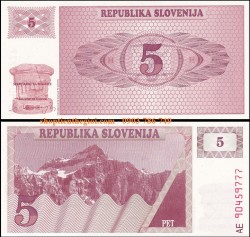 Slovenia 5 Tolarjev 1990 UNC