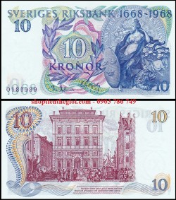 Sweden - Thụy Điển 10 Kroner 1968 UNC