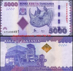 Tanzania 5000 Shillings 2015 UNC