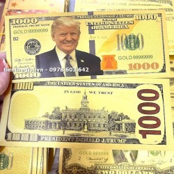 Tiền 1000 USD Donald Trump mạ vàng - SP000441