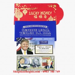 Tiền 2USD in màu tổng thống Donald Trump - USD019