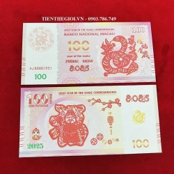 Tiền Lì Xì 100 Dola Macao Hình Rắn 2025 - SP007733