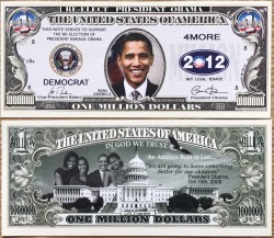 Tiền playmoney 1 triệu USD hình Tổng thống Obama