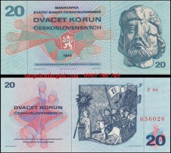 CZECHOSLOVAKIA - Tiệp Khắc 20 Korun 1970 UNC