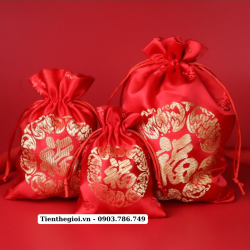 Túi gấm chữ Hỷ size 10 x 14cm - SP008035
