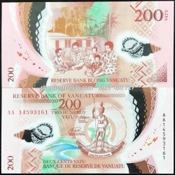 Vanuatu 200 Vatu 2014 UNC Polymer