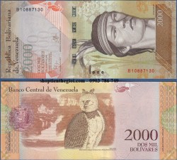 Venezuela 2000 Dos Mil Bolivares 2016 UNC