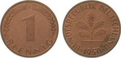 Xu 1 pfennig Đức 1950