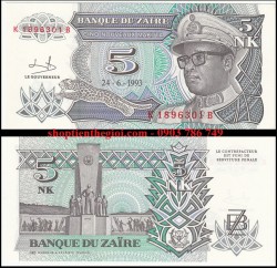 Zaire 5 Rikuta 1993 UNC